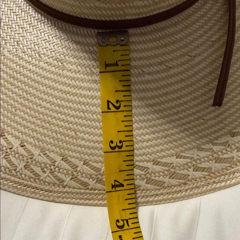 Men's Straw Western Cowboy Hat - Cream with Brown Band